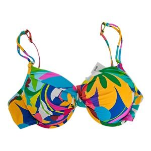 Bleu by Rod Beattie Women's Away We Go Bikini Top Multi Size 10 Underwire Swim